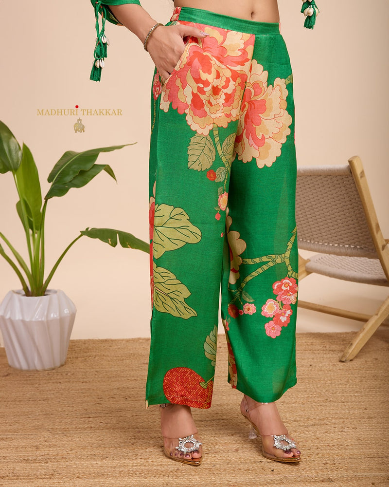 Green Floral Muslin Co-ord