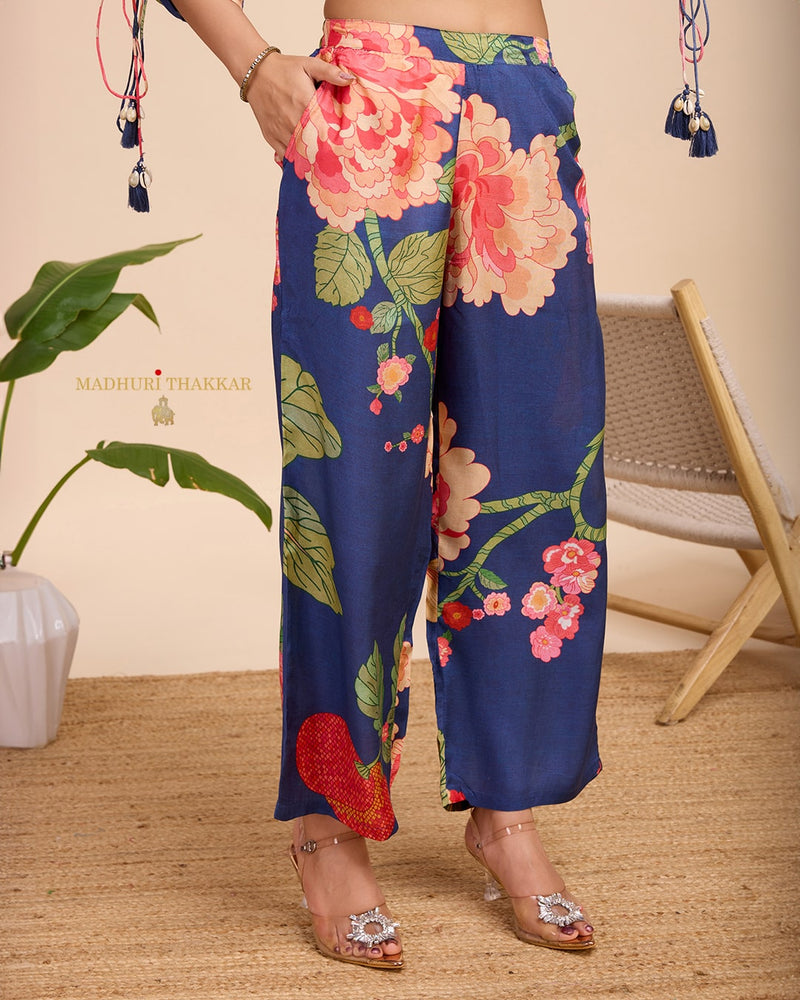 Blue Floral Muslin Co-ord