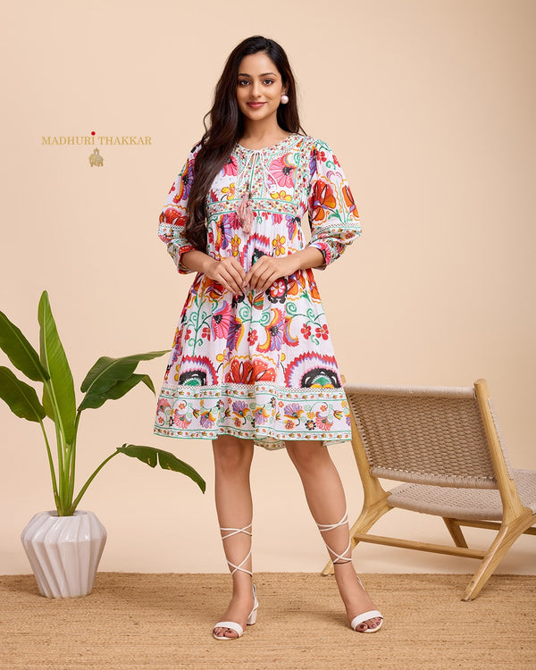 Multi Color Handwork Cotton Dress