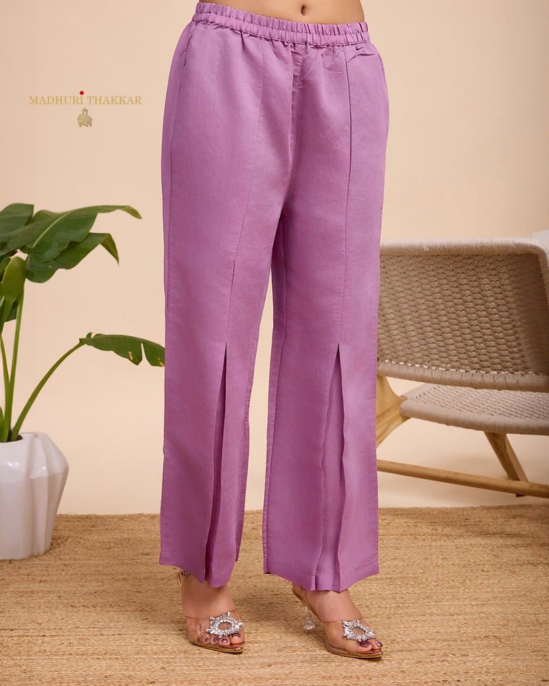 Lilac Chanderi Handwork Co-ord