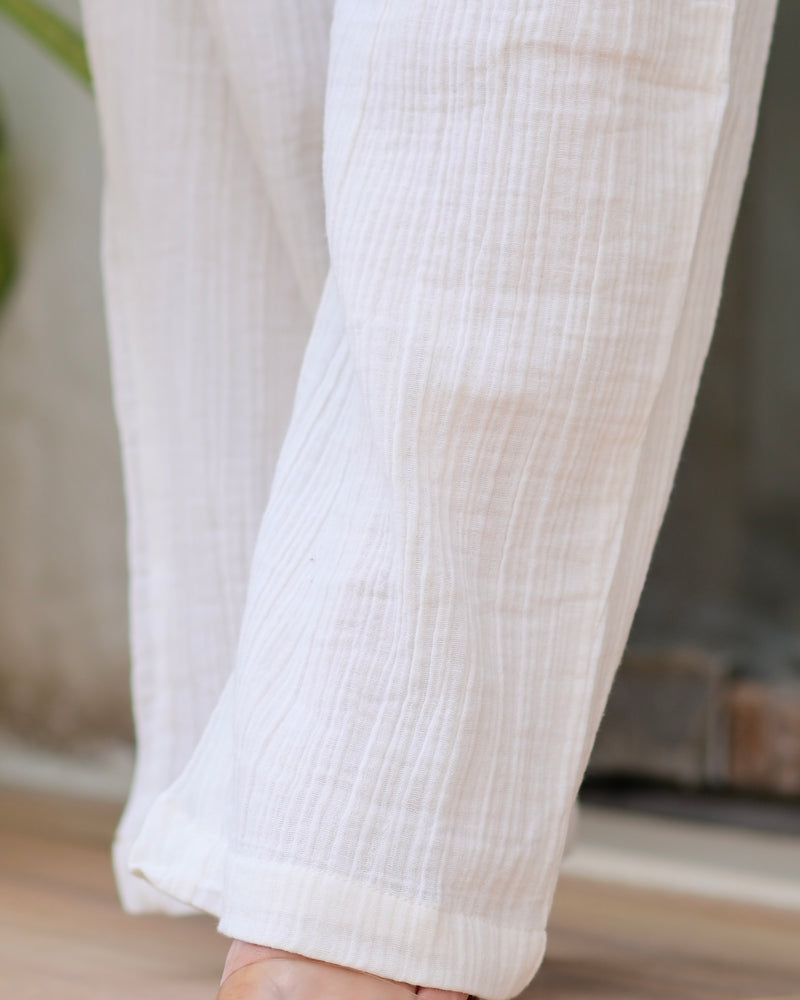 White Resort Wear Premium Mul Cotton Co-ord