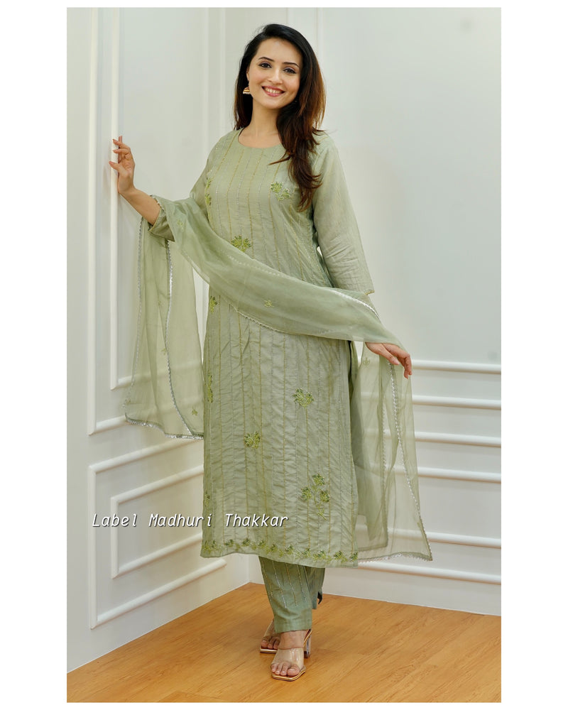 Mehendi Green Handwork Suit