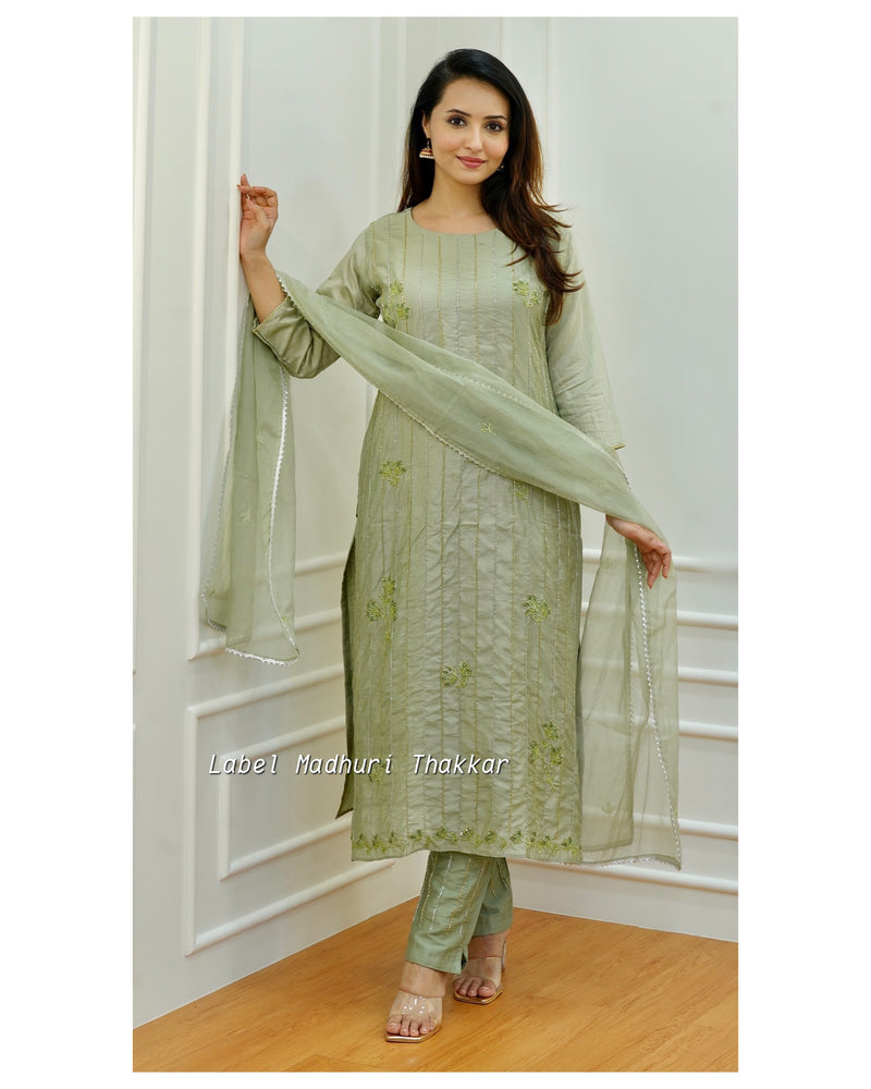 Mehendi Green Handwork Suit