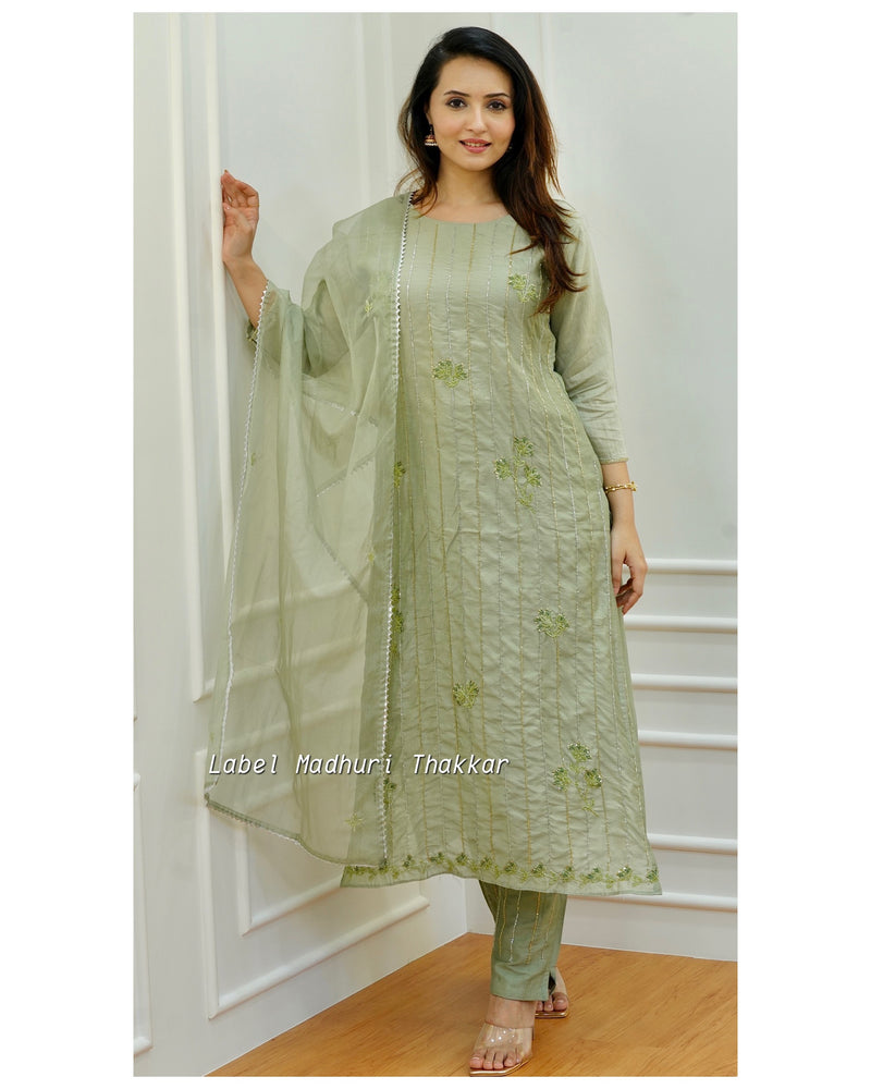 Mehendi Green Handwork Suit