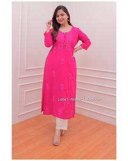 Rani Pink Chikankari Kurti