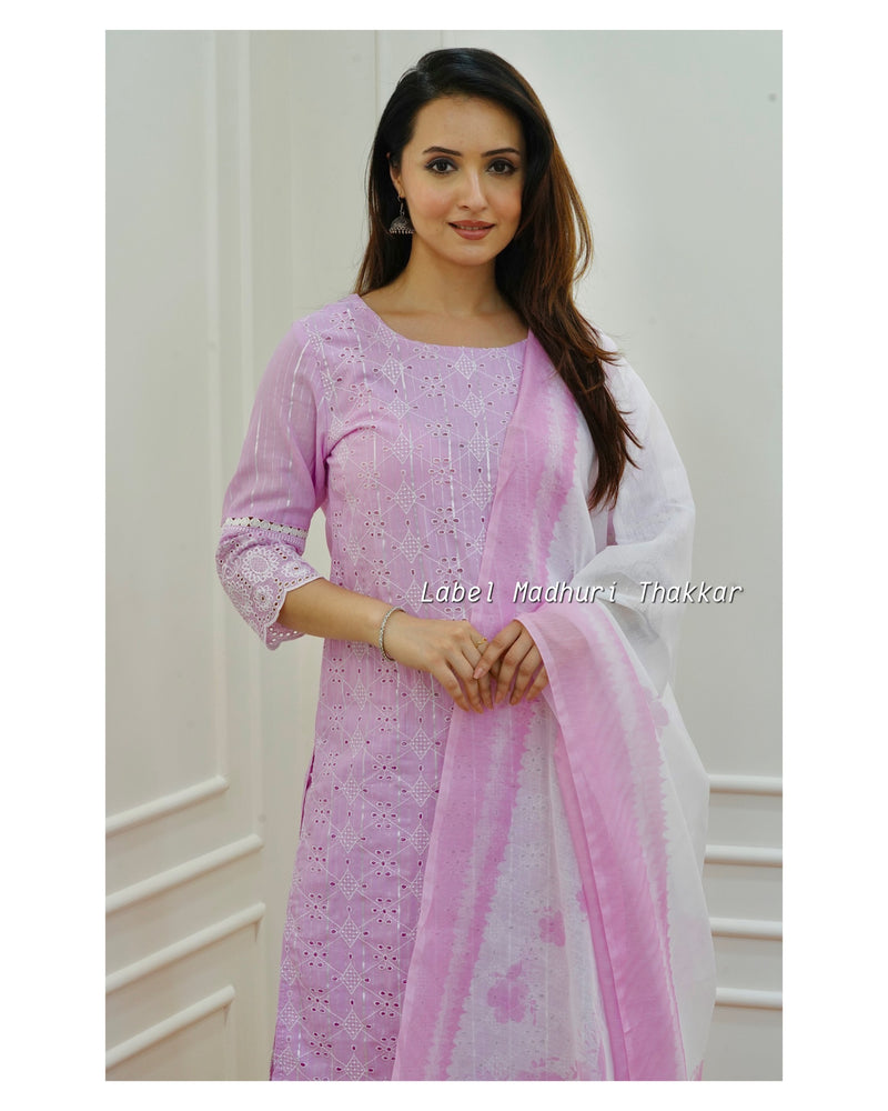 Lilac Cutwork Suit