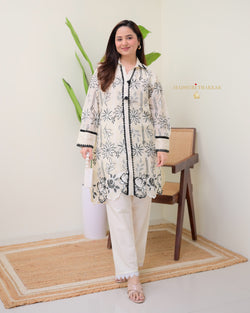 Ivory Black Schiffli Handwork Pakistani Co-ord