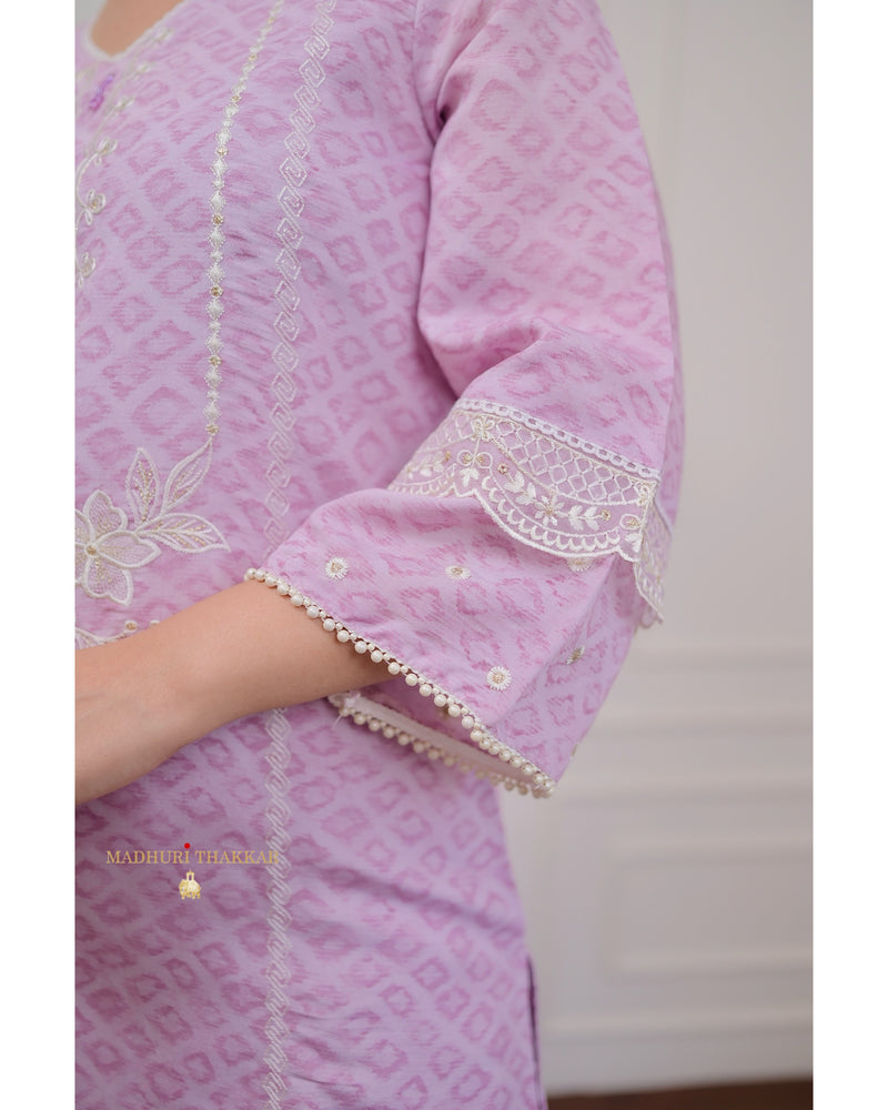 Lilac Pakistani Threadwork Suit