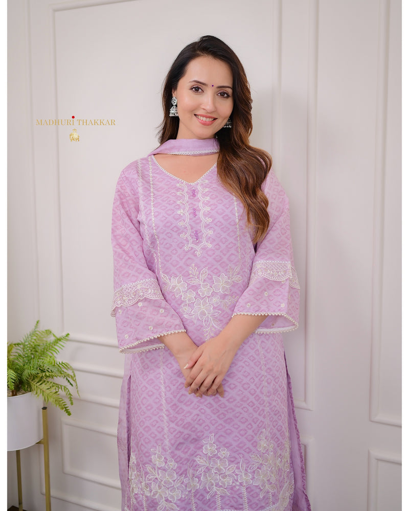 Lilac Pakistani Threadwork Suit