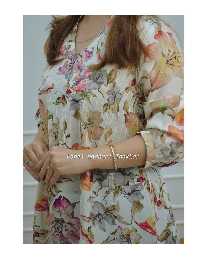 Ivory Floral Muslin Tunic