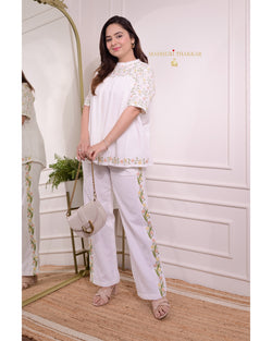 Ivory Threadwork Cotton Co-ord