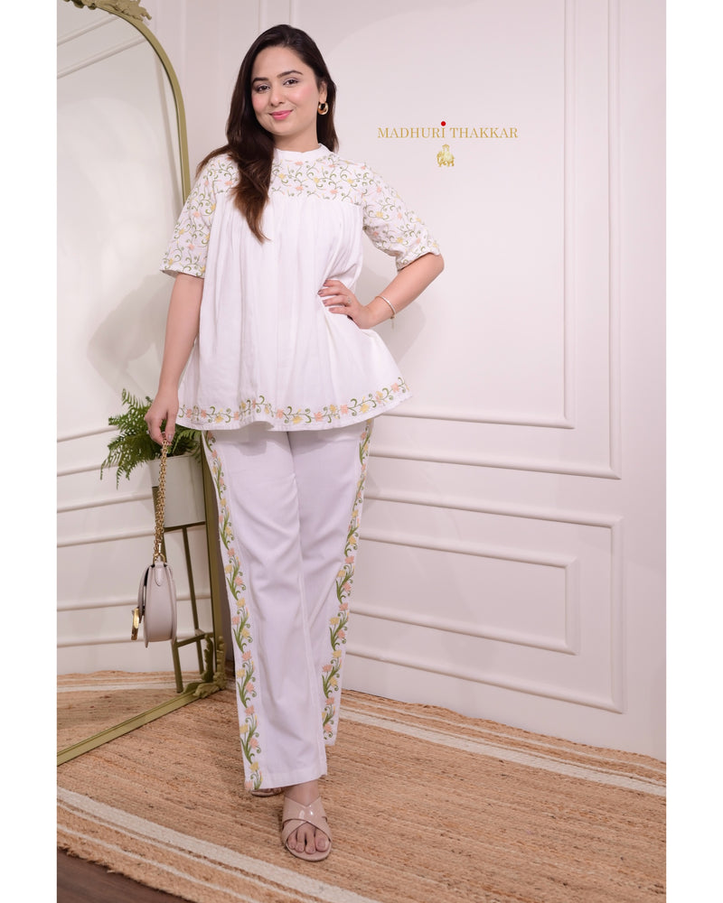 Ivory Threadwork Cotton Co-ord