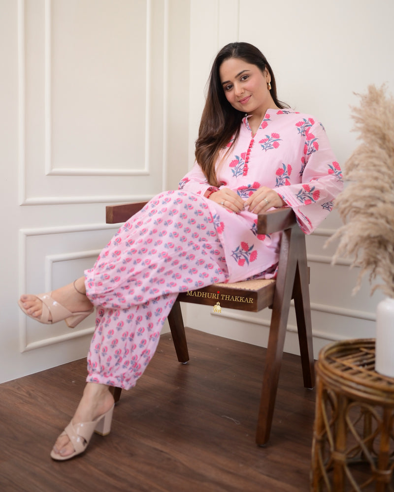 Pink Floral Afghani Co-ord