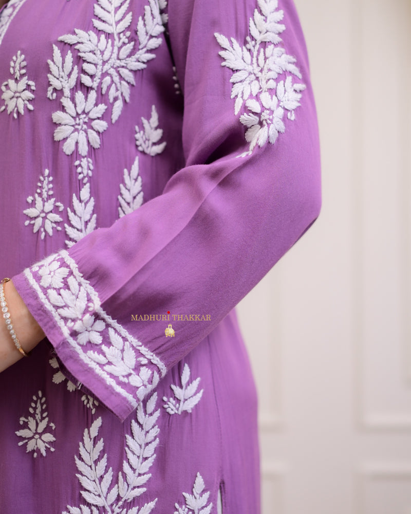 Lavender Premium Modal Chikankari Kurta