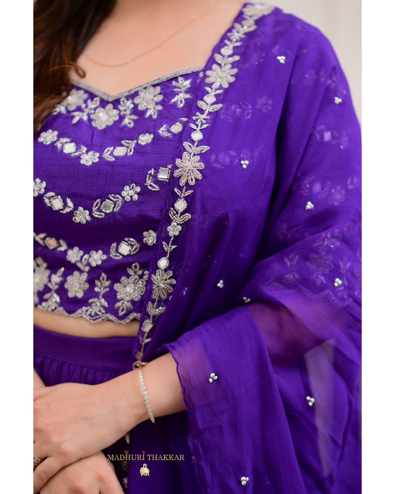 Purple Handwork Premium Lehenga Set