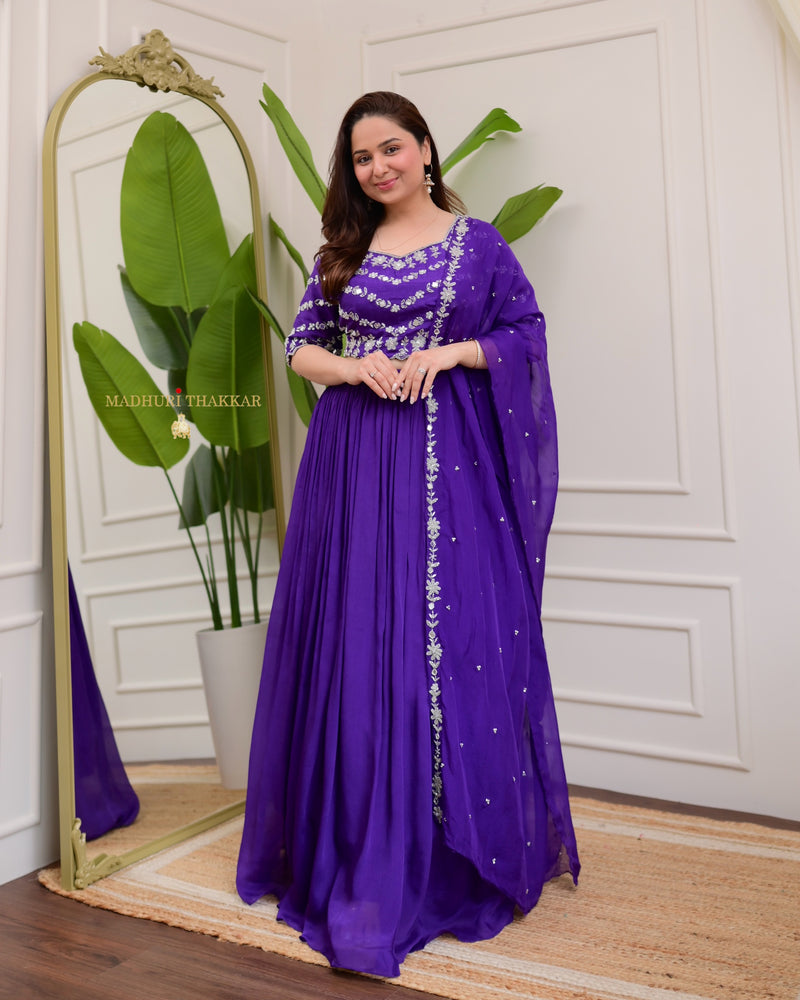 Purple Handwork Premium Lehenga Set