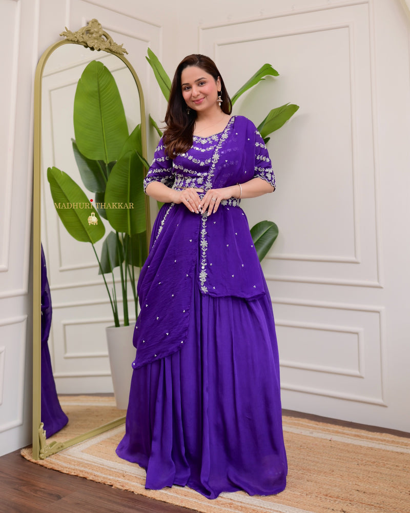 Purple Handwork Premium Lehenga Set