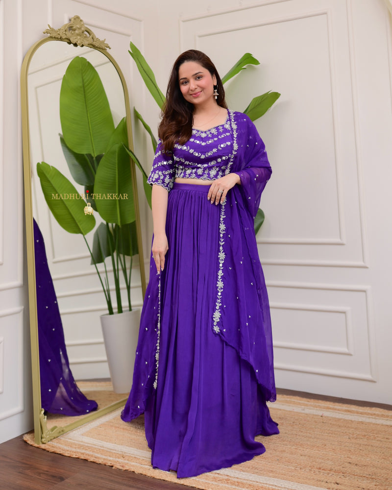 Purple Handwork Premium Lehenga Set