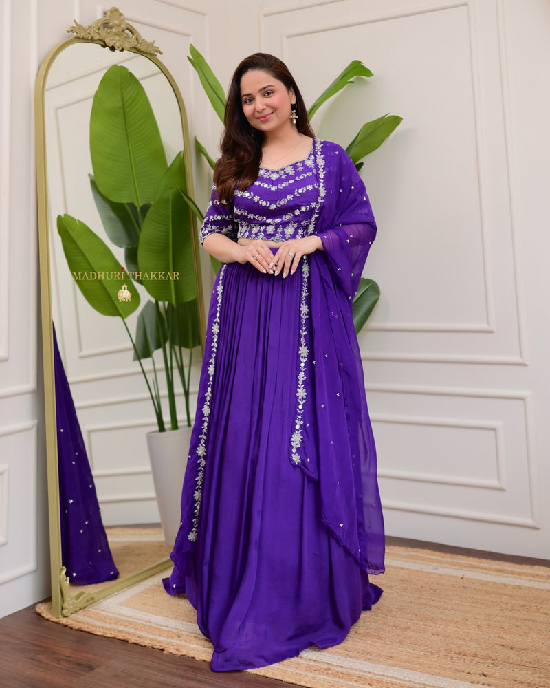 Purple Handwork Premium Lehenga Set