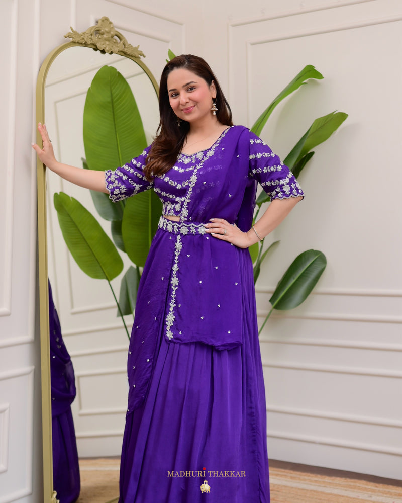 Purple Handwork Premium Lehenga Set