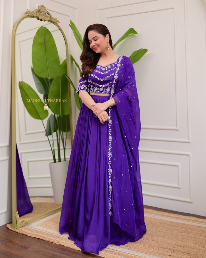 Purple Handwork Premium Lehenga Set