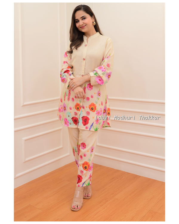 Bisque Multi Floral Muslin Co-ord