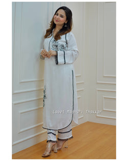 White Pakistani Kurta Set