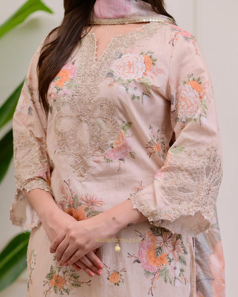 Ivory Karachi Embroidered Premium Cotton Suit