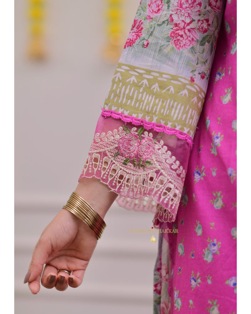 Pink Threadwork Pakistani Cotton Suit