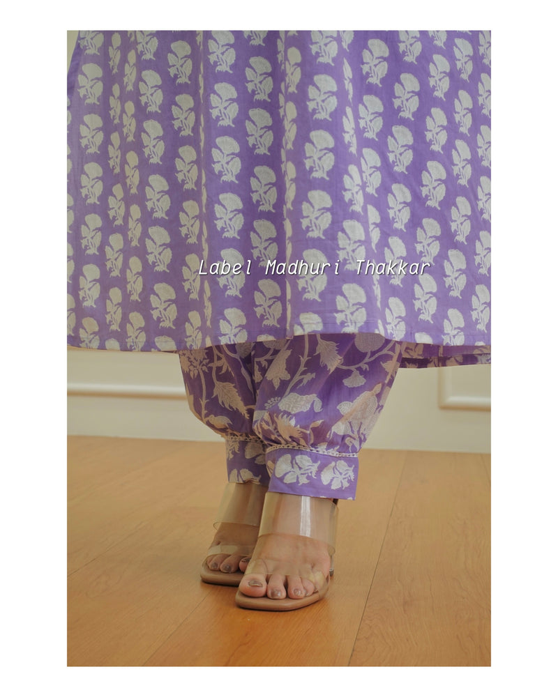 Lavender Embroidered Afghani Suit