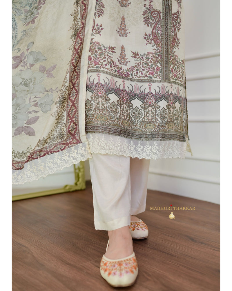 Ivory Pearlwork Digital Printed Pakistani Suit