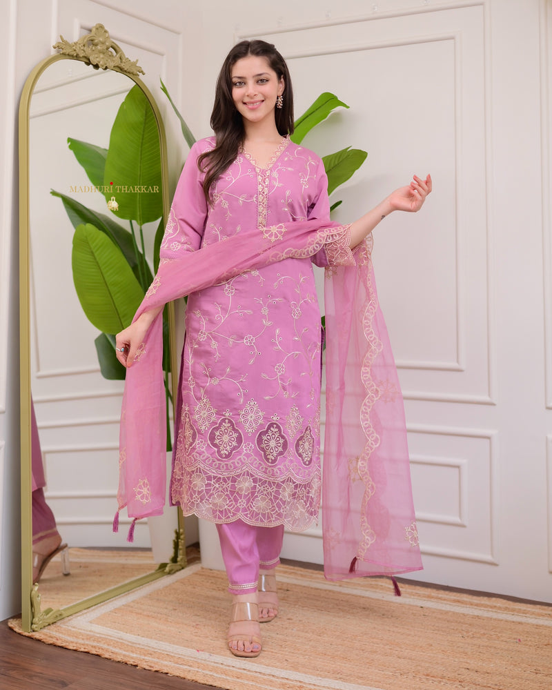 Mulberry Karachi Schiffli Cutwork Cotton Suit