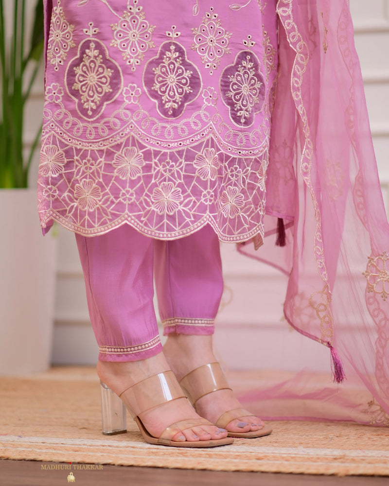 Mulberry Karachi Schiffli Cutwork Cotton Suit