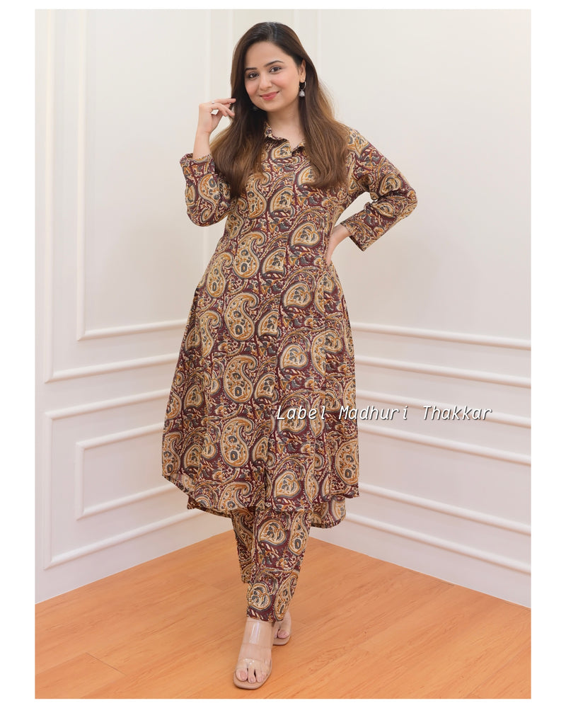 Brown Paisley Cotton Co-ord