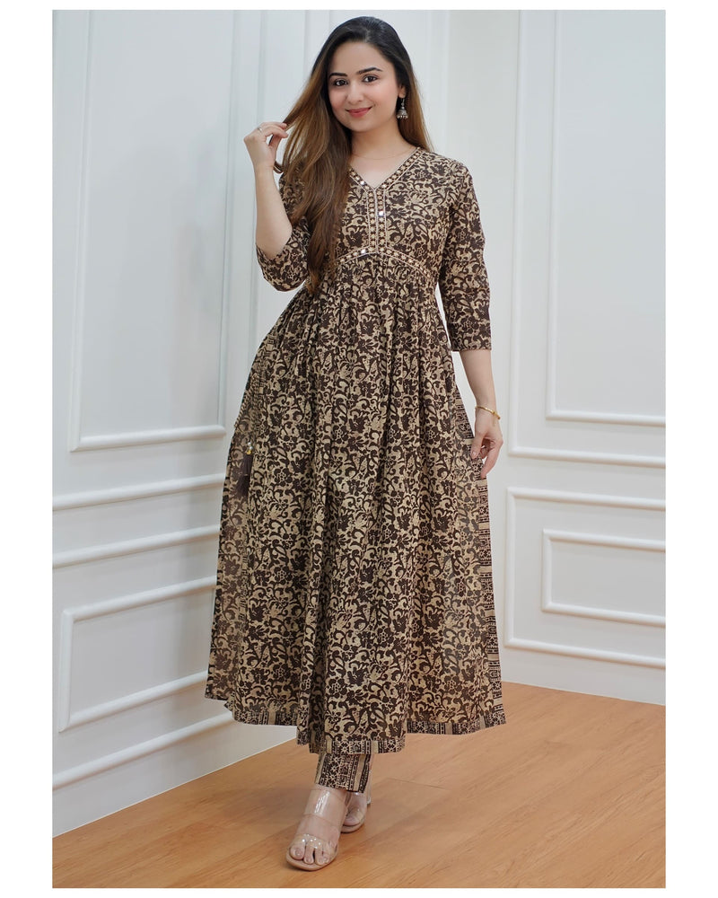 Brown Alia Kurta Set