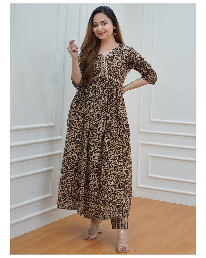 Brown Alia Kurta Set