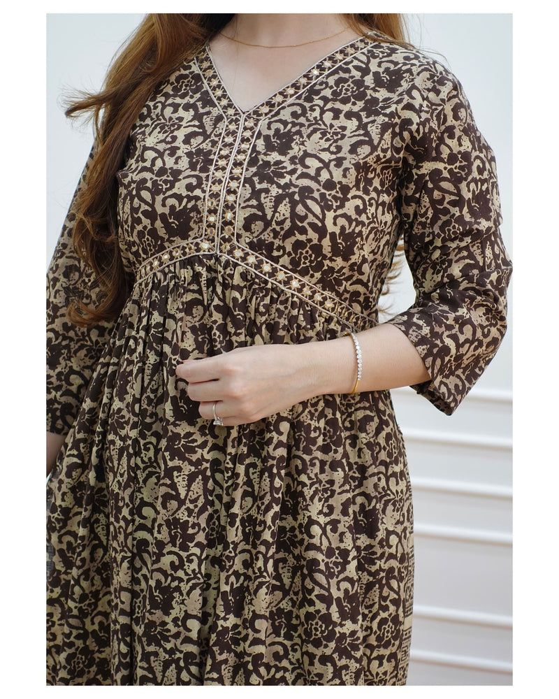 Brown Alia Kurta Set