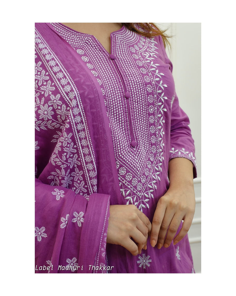 Purple Threadwork Suit