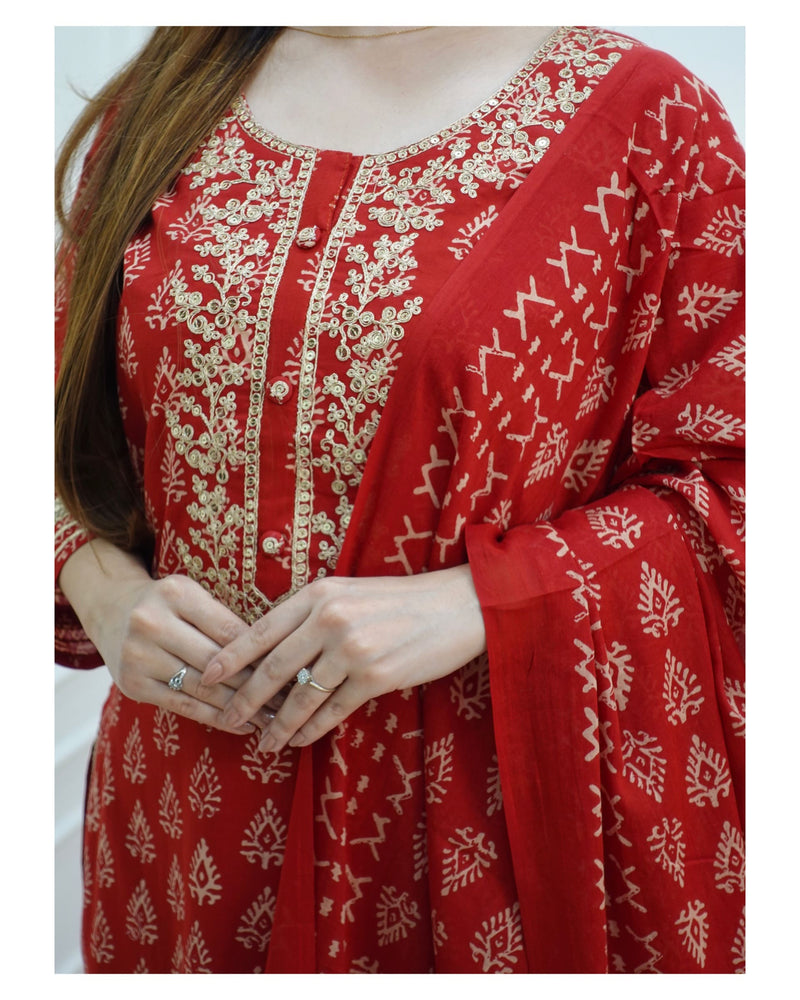 Cotton suit hot sale back design