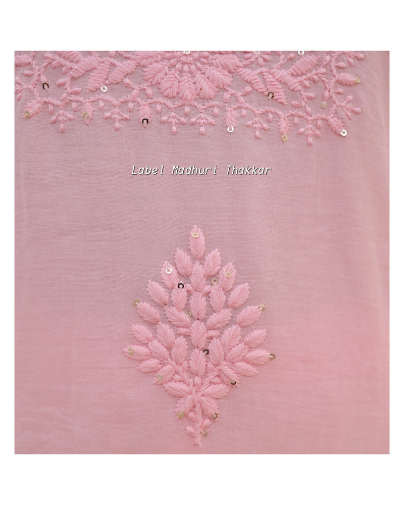 Baby Pink Cotton Chikankari Kurta Set