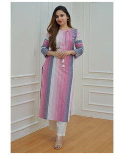 Pink Striped Kurti