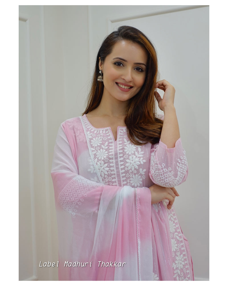 Pink Chikankari Nayra Suit