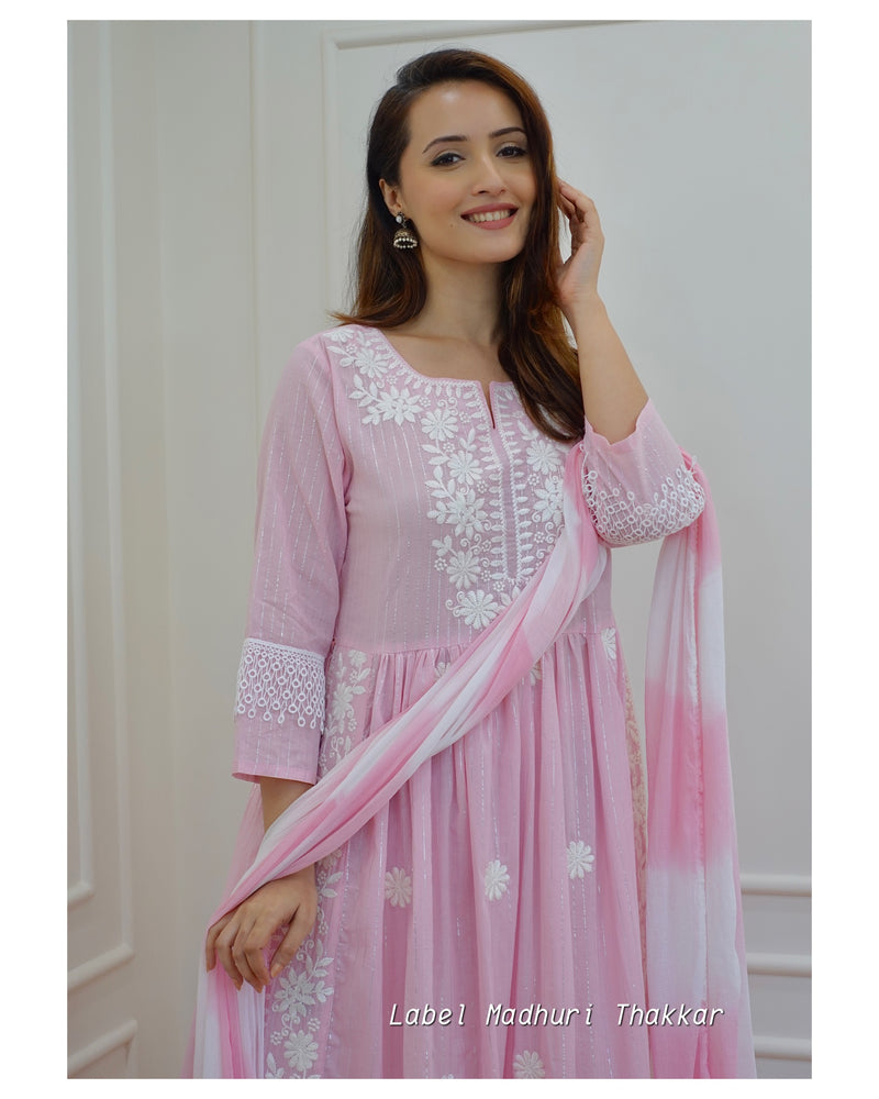 Pink Chikankari Nayra Suit