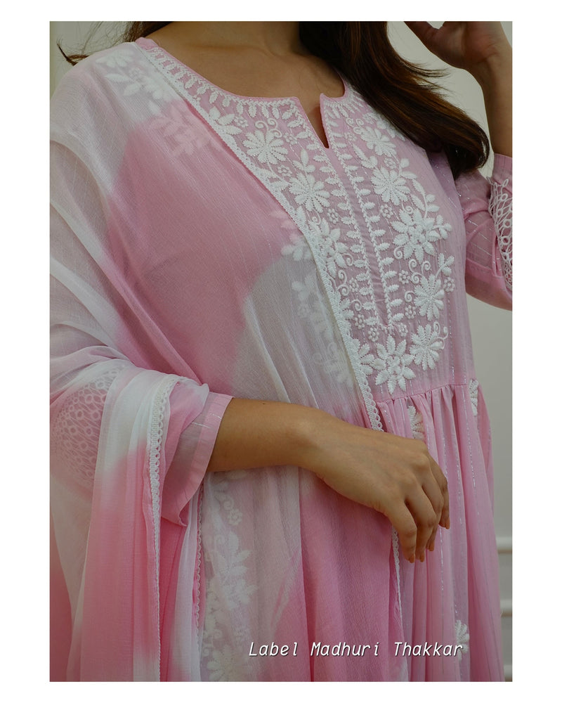 Pink Chikankari Nayra Suit