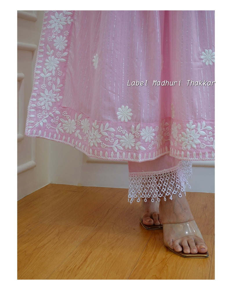 Pink Chikankari Nayra Suit