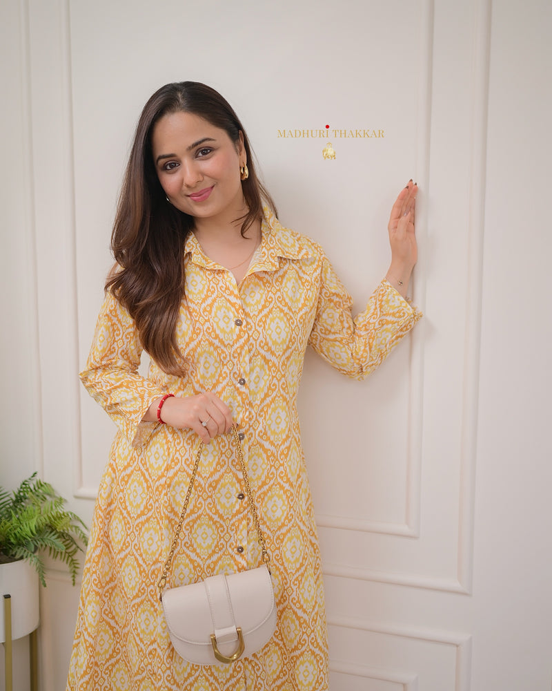 Yellow Ikat Cotton Co-ord