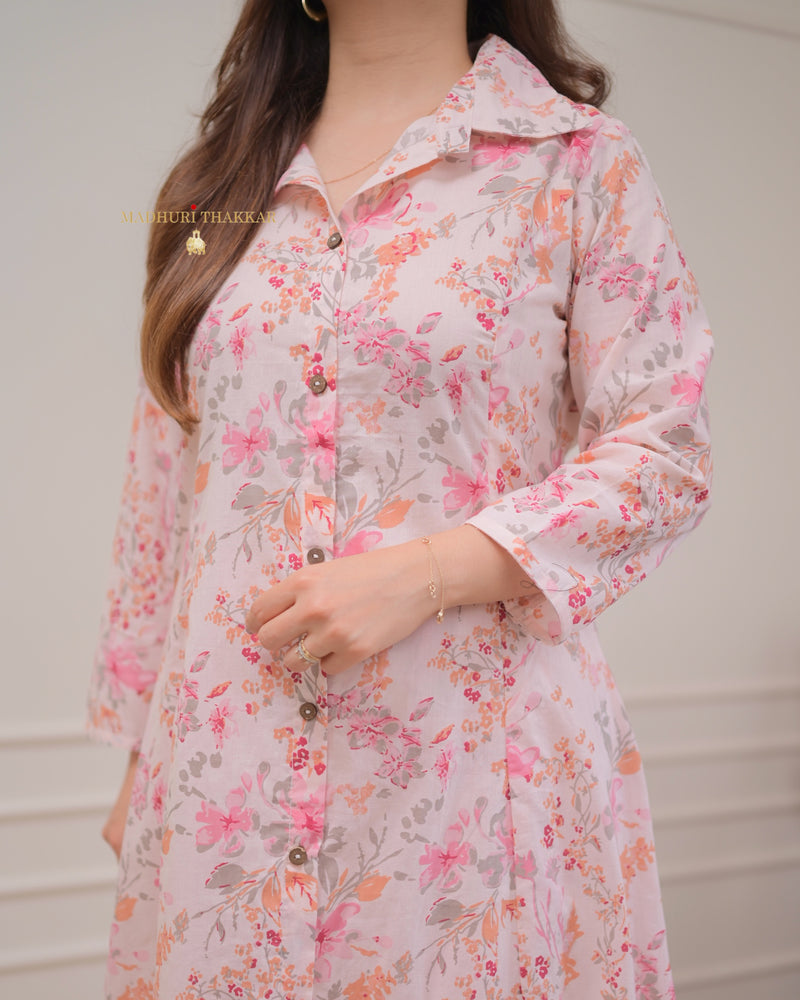 Blush Pink Floral Cotton Co-ord