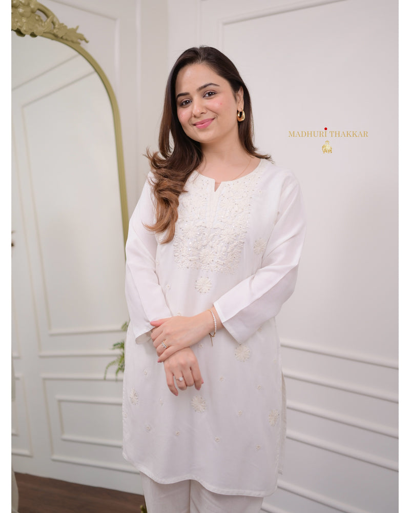 White Chikankari Tunic