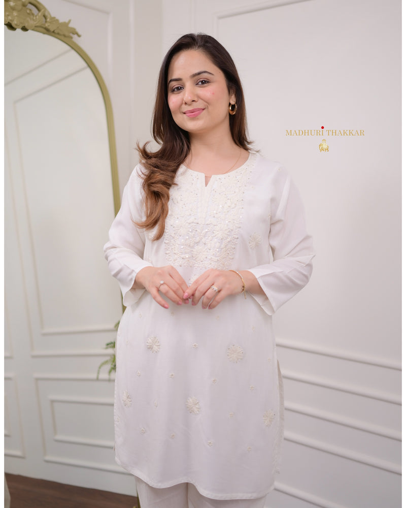 White Chikankari Tunic