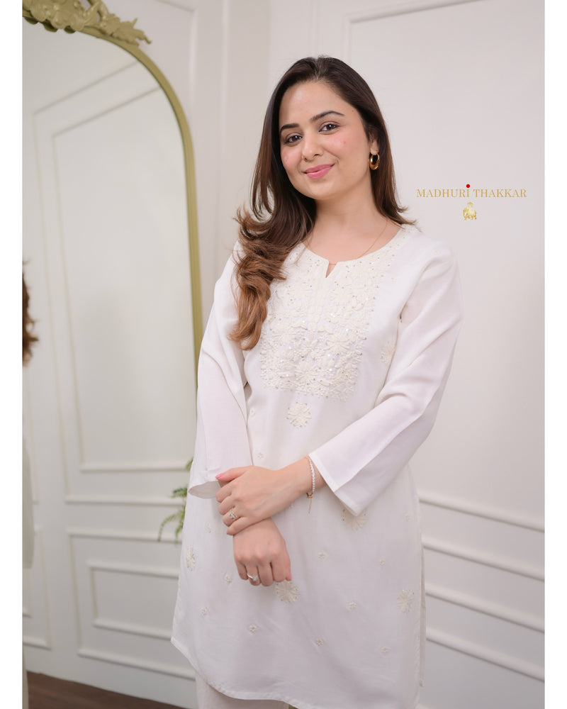 White Chikankari Tunic